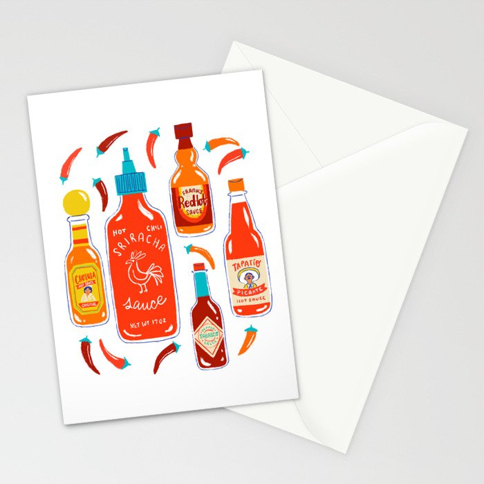 Hot Sauce and Chili Peppers Stationery Card Gallery Image 2