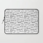 Boobs Pattern - black and white line drawing, life drawing, feminine art Laptop Sleeve Gallery Image 1