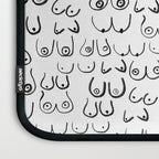Boobs Pattern - black and white line drawing, life drawing, feminine art Laptop Sleeve Gallery Image 3