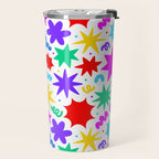 Colorful fun star doodle pattern Travel Mug Gallery Image 2