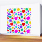 Colorful fun star doodle pattern Wall Mural Gallery Image 2