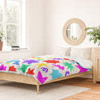 Colorful fun star doodle pattern Duvet Cover Gallery Image 2