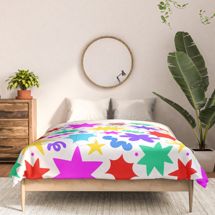 Colorful fun star doodle pattern Comforter Gallery Image 3