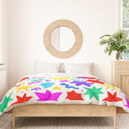 Colorful fun star doodle pattern Duvet Cover Gallery Image 3