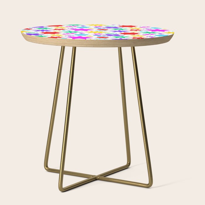 Colorful fun star doodle pattern Side Table Gallery Image 1