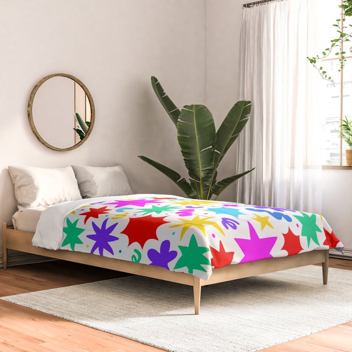 Colorful fun star doodle pattern Comforter Gallery Image 2