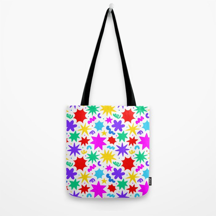 Colorful fun star doodle pattern Tote Bag Gallery Image 2