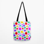Colorful fun star doodle pattern Tote Bag Gallery Image 2