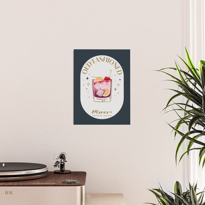 Old Fashioned Cocktail Zodiac Sign Poster Gallery Image 2