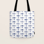 Blue Watercolor Airplanes Tote Bag Gallery Image 1