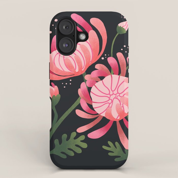 Abstract Mum Flowers // Protea // Peonies iPhone Case Gallery Image 1