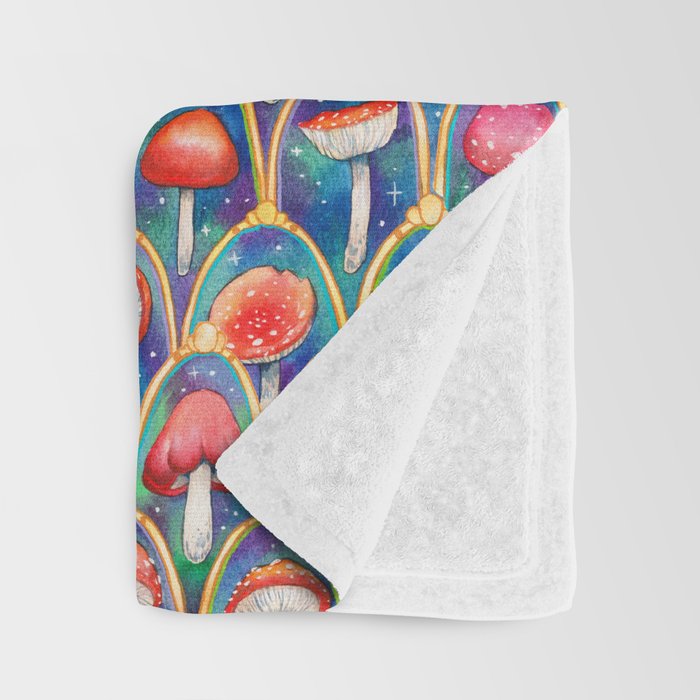 Luxury abstract mushroom pattern - original Throw Blanket Gallery Image 3