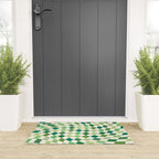 Green Checkered Swirl Welcome Mat Gallery Image 3