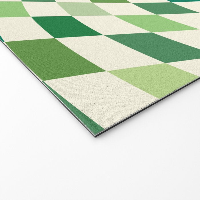 Green Checkered Swirl Welcome Mat Gallery Image 2