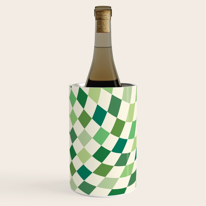 Green Checkered Swirl Wine Chiller Gallery Image 3
