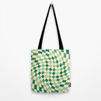 Green Checkered Swirl Tote Bag Gallery Image 2