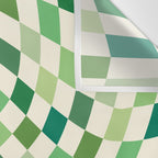 Green Checkered Swirl Wall Tapestry Gallery Image 3