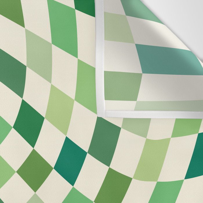 Green Checkered Swirl Wall Tapestry Gallery Image 3