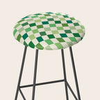 Green Checkered Swirl Stool Gallery Image 2