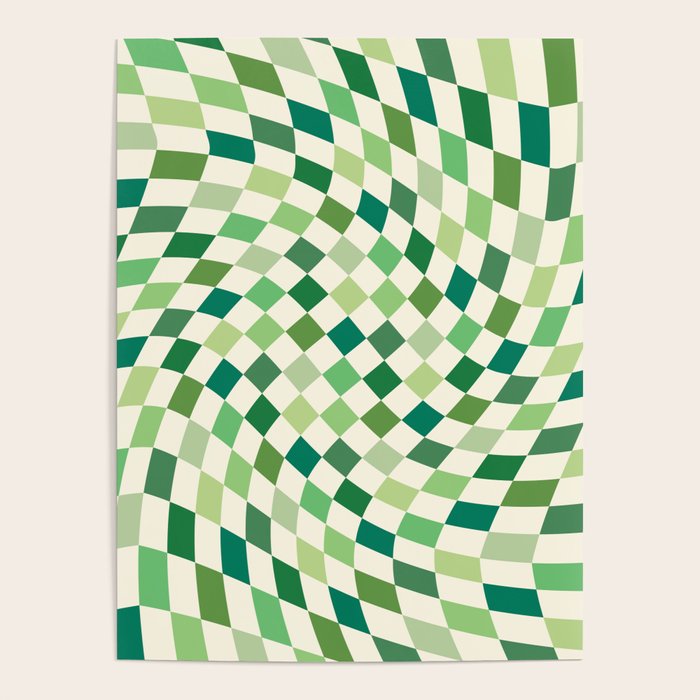 Green Checkered Swirl Poster Gallery Image 4