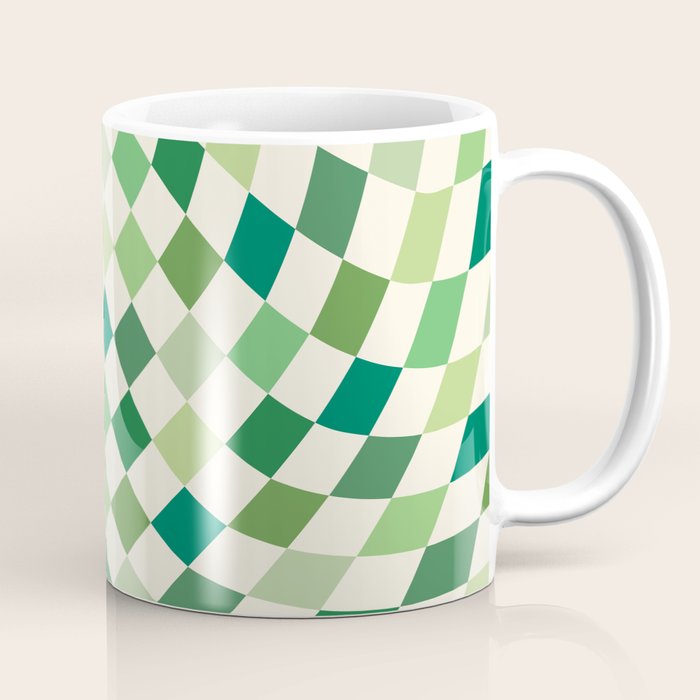 Green Checkered Swirl Coffee Mug Gallery Image 1