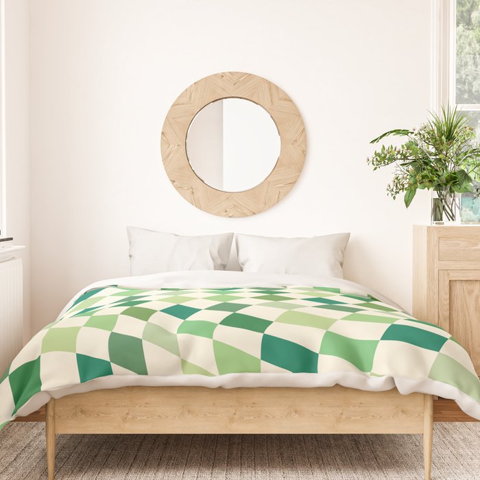 Green Checkered Swirl Duvet Cover Gallery Image 3