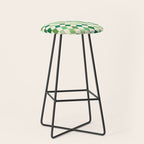 Green Checkered Swirl Stool Gallery Image 1