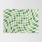 Green Checkered Swirl Rug Gallery Image 2