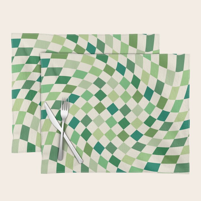 Green Checkered Swirl Placemat Gallery Image 1