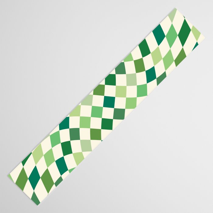 Green Checkered Swirl Table Runner Gallery Image 3