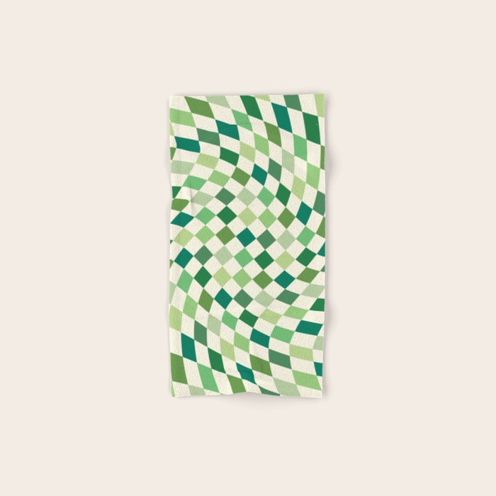 Green Checkered Swirl Bath Towel Gallery Image 1