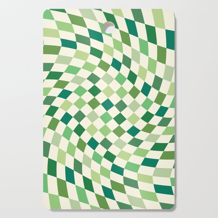 Green Checkered Swirl Cutting Board Gallery Image 1
