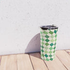 Green Checkered Swirl Travel Mug Gallery Image 4