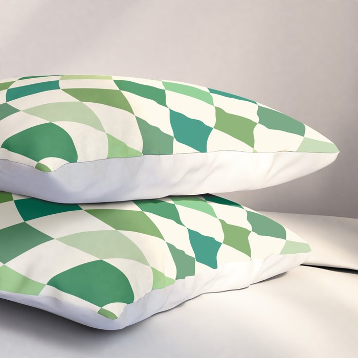 Green Checkered Swirl Pillow Sham Gallery Image 3