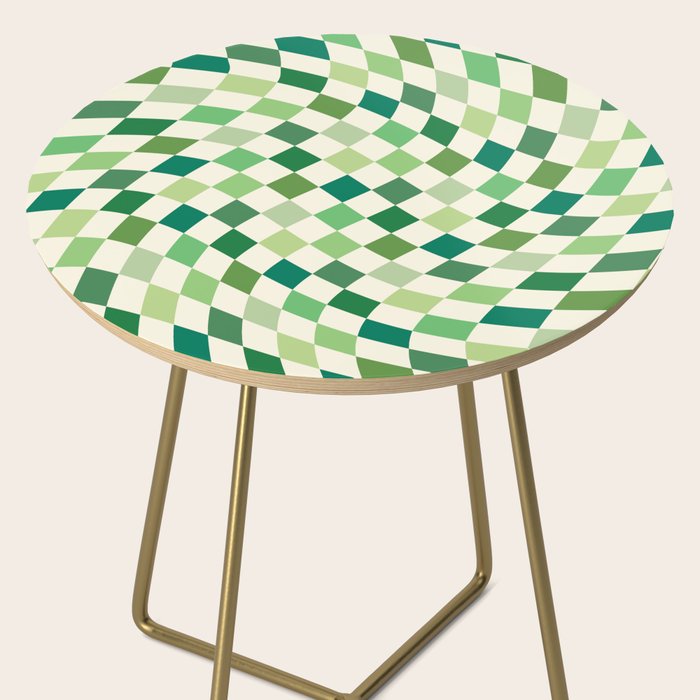 Green Checkered Swirl Side Table Gallery Image 2