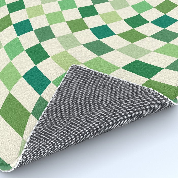 Green Checkered Swirl Rug Gallery Image 4
