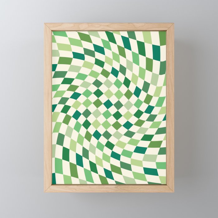 Green Checkered Swirl Mini Art Print Gallery Image 1