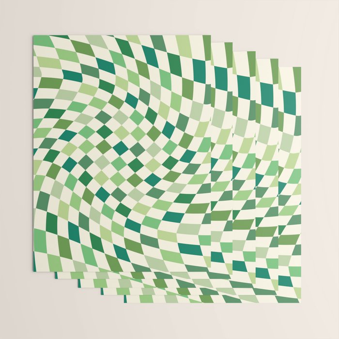 Green Checkered Swirl Wrapping Paper Gallery Image 3