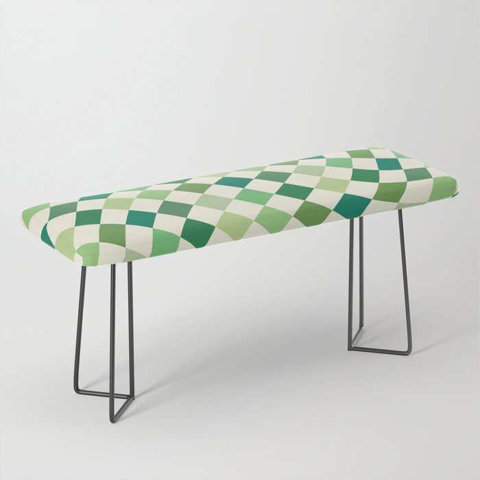 Green Checkered Swirl Bench Gallery Image 1