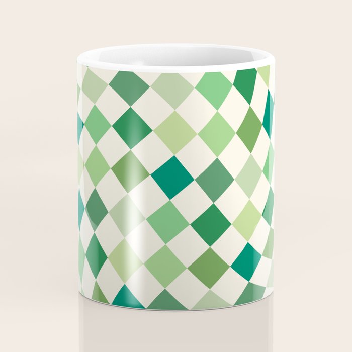 Green Checkered Swirl Coffee Mug Gallery Image 4