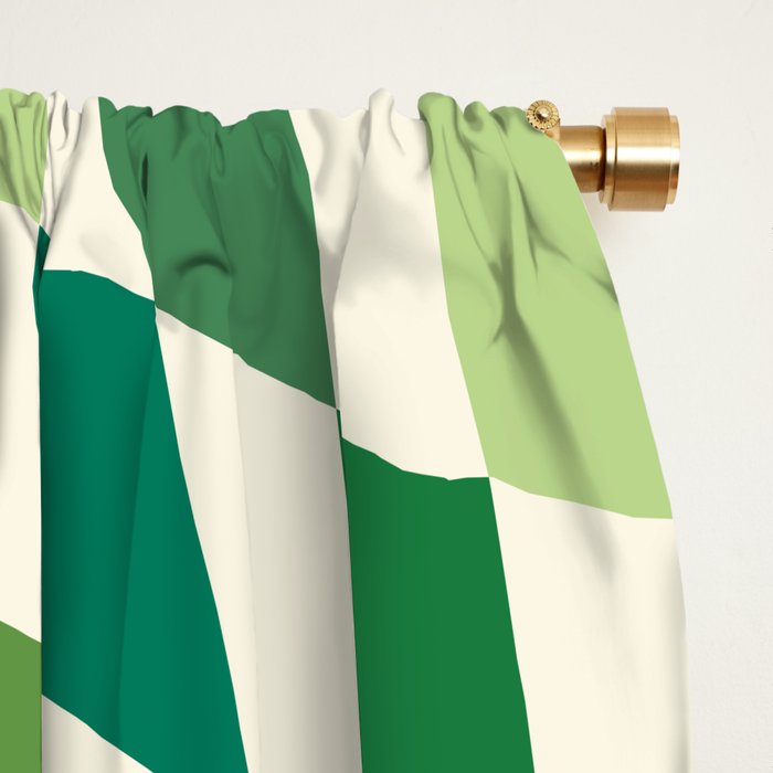 Green Checkered Swirl Window Curtain Gallery Image 2