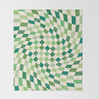 Green Checkered Swirl Throw Blanket Gallery Image 2