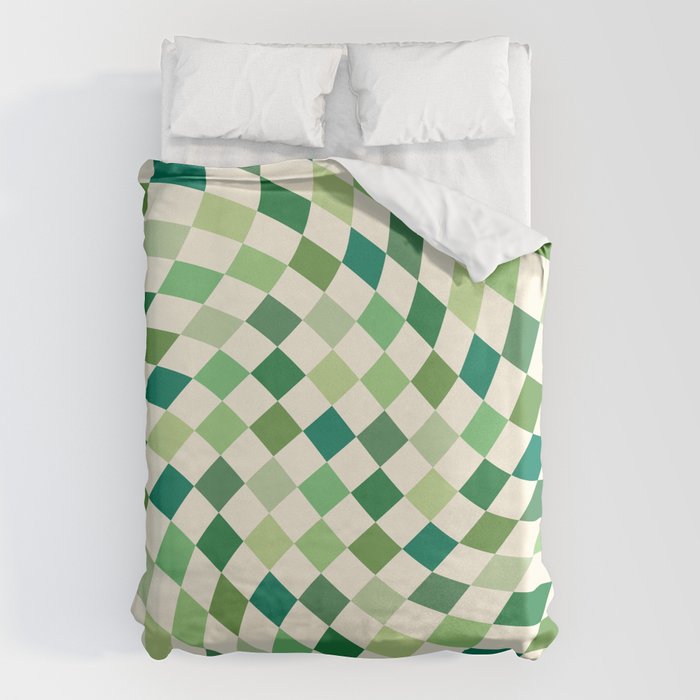 Green Checkered Swirl Duvet Cover Gallery Image 6