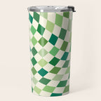 Green Checkered Swirl Travel Mug Gallery Image 2