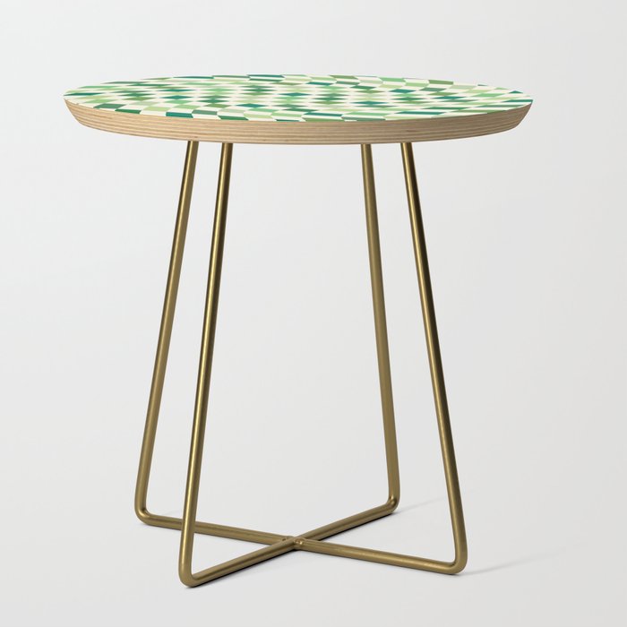 Green Checkered Swirl Side Table Gallery Image 1