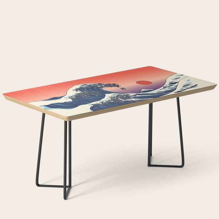 The Great Wave of Black Pug Coffee Table Gallery Image 1