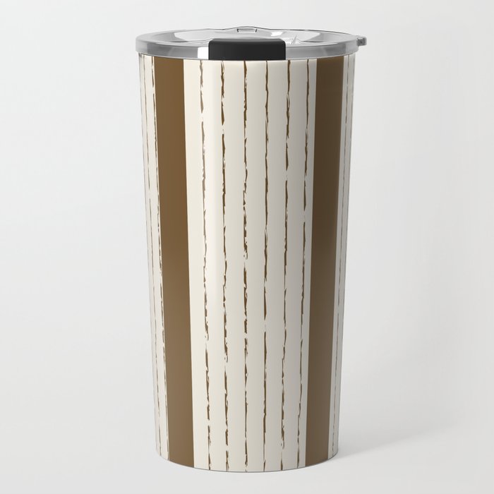 Lines IV (Cream & Chocolate) Travel Mug Gallery Image 1