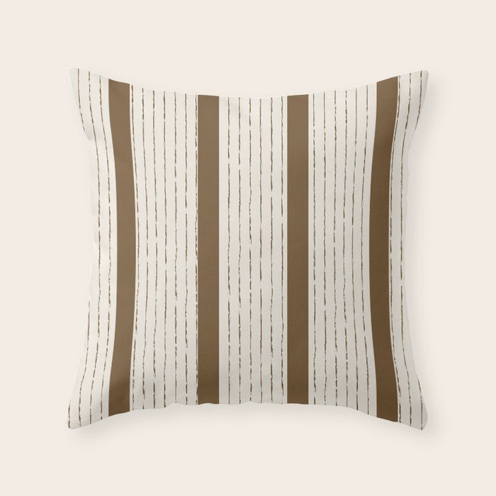 Lines IV (Cream & Chocolate) Throw Pillow Gallery Image 1