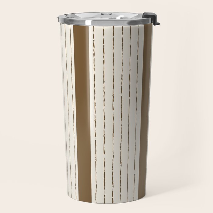 Lines IV (Cream & Chocolate) Travel Mug Gallery Image 2