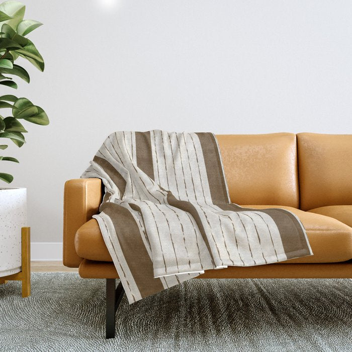 Lines IV (Cream & Chocolate) Throw Blanket Gallery Image 1